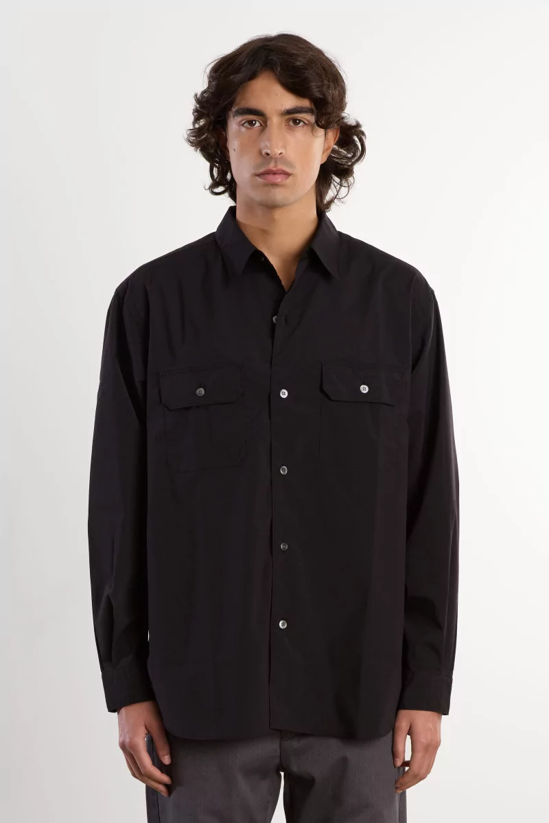 Nanamica Polyester Typewriter Shirt – Black | Centre Commercial